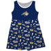 Montana State Bobcats MSU Sleeveless Tank Dress Girls Blue Repeat Print Hand Sketched Vive La Fete Impressions