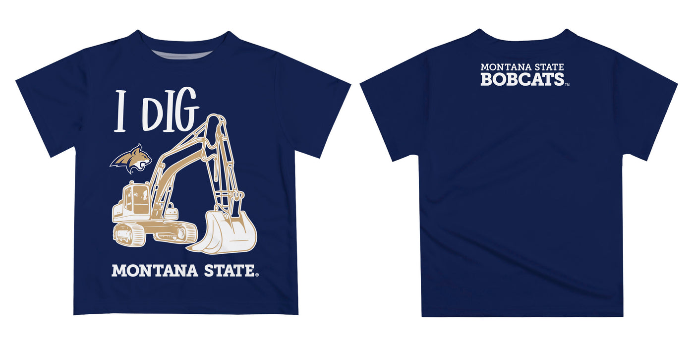 Montana State Bobcats MSU Vive La Fete Excavator Boys Game Day Blue Short Sleeve Tee - Vive La Fête - Online Apparel Store