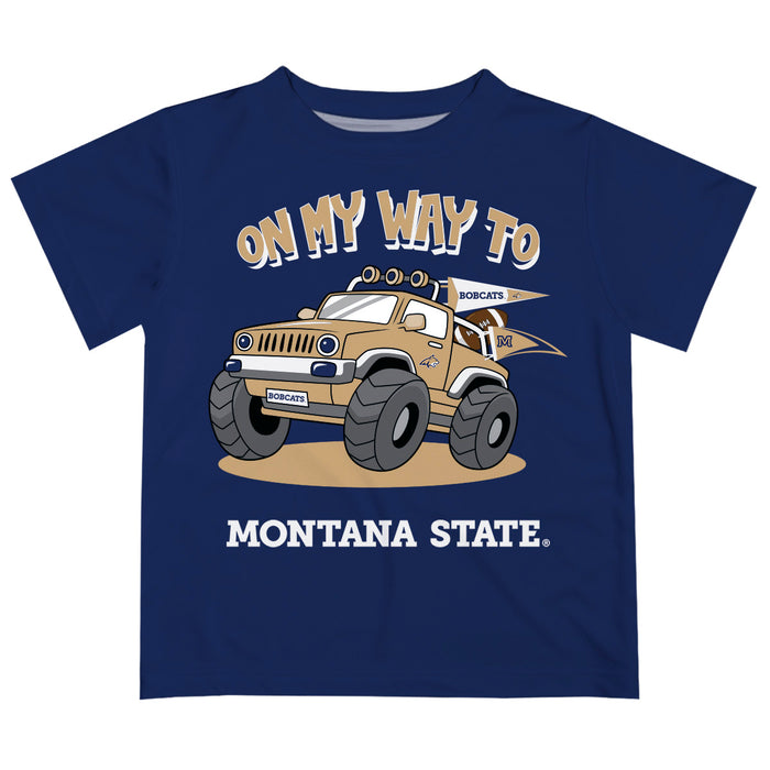 Montana State Bobcats MSU Vive La Fete Monster Truck Boys Game Day Red Short Sleeve Tee