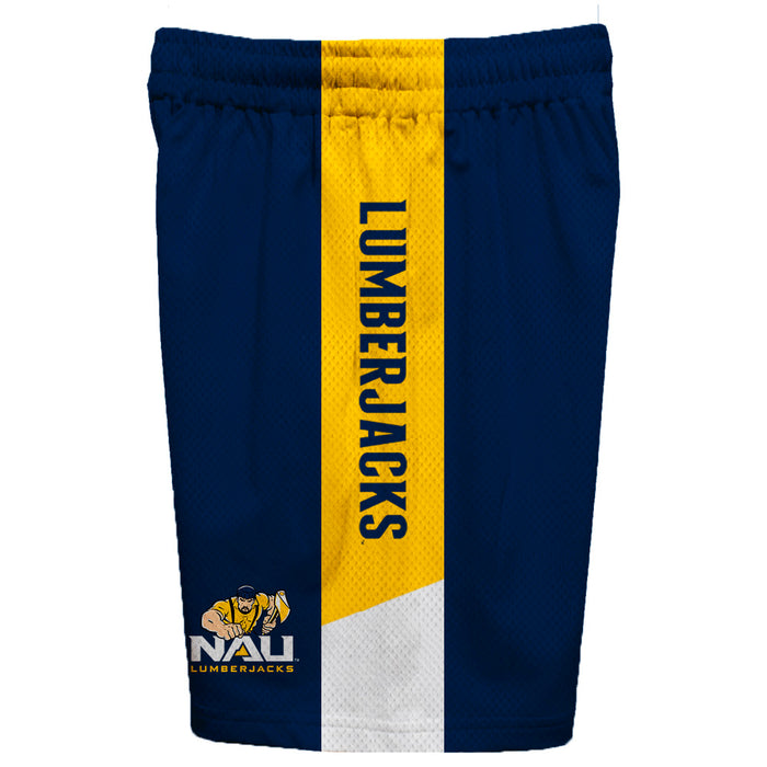 Northern Arizona Lumberjacks Vive La Fete Game Day Blue Stripes Boys Solid Gold Athletic Mesh Short - Vive La Fête - Online Apparel Store