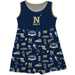 US Naval Academy Midshipmen Sleeveless Tank Dress Girls Navy Repeat Print Hand Sketched Vive La Fete Impressions