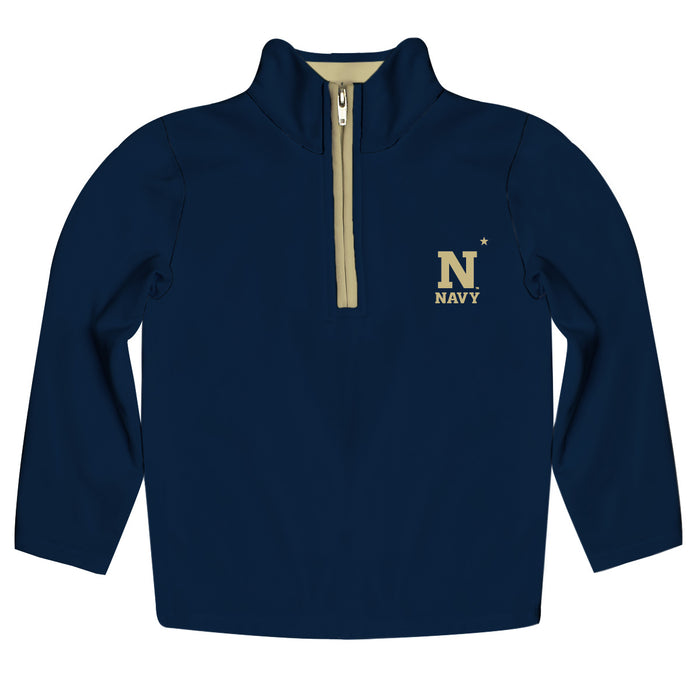 US Naval Academy Midshipmen Hand Sketched Vive La Fete Impressions Artwork  Navy Quarter Zip Pullover V1