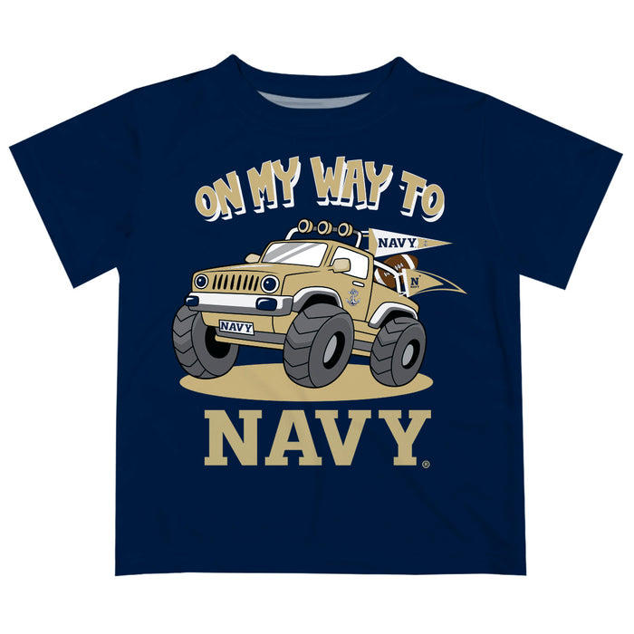 US Naval Academy Midshipmen  Vive La Fete Monster Truck Boys Game Day Navy Short Sleeve Tee