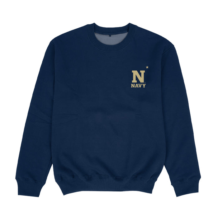 US Naval Academy Midshipmen Hand Sketched Vive La Fete Impressions Artwork Womens  Navy Crewneck Sweatshirt