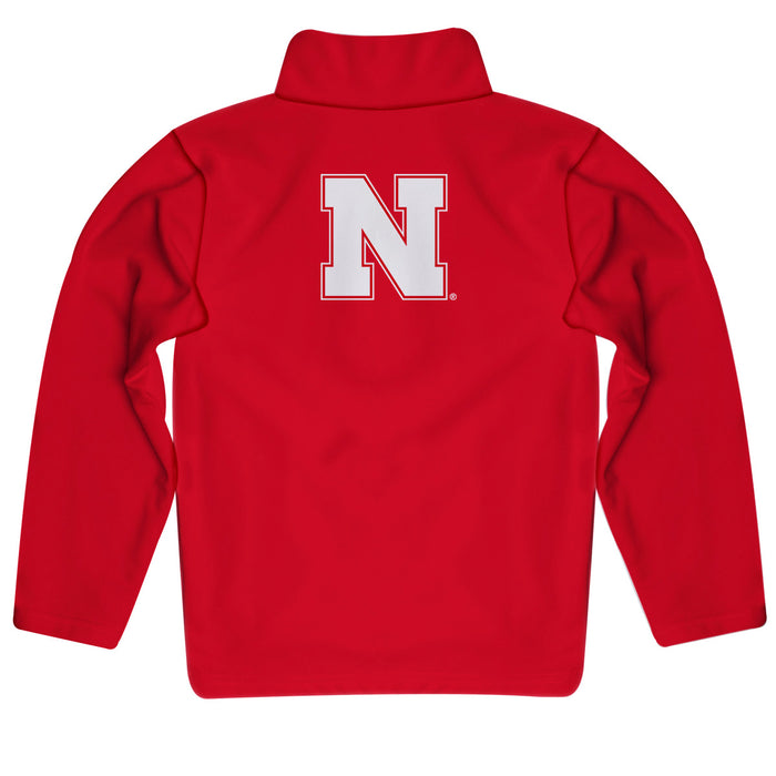 University of Nebraska Huskers Vive La Fete Game Day Solid Red Quarter Zip Pullover Sleeves