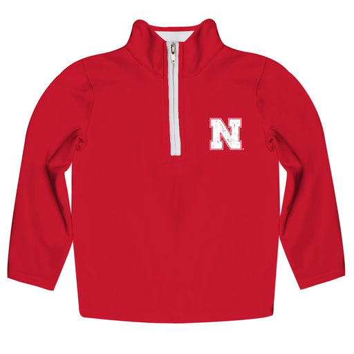 University of Nebraska Huskers Hand Sketched Vive La Fete Impressions Artwork  White Quarter Zip Pullover V1