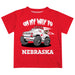 University of Nebraska Huskers  Vive La Fete Monster Truck Boys Game Day Red Short Sleeve Tee