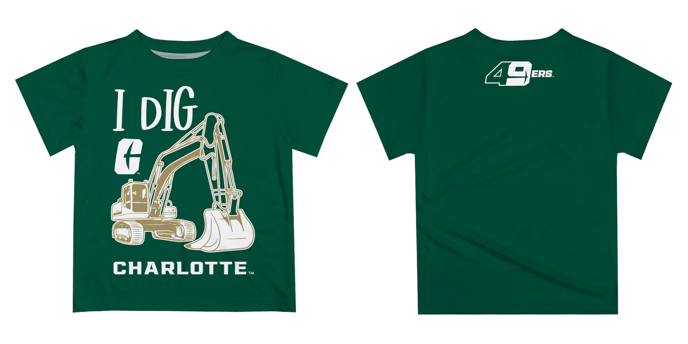 UNC University of North Carolina at Charlotte 49ers  Vive La Fete Excavator Boys Game Day Green Short Sleeve Tee - Vive La Fête - Online Apparel Store