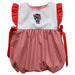 North Carolina State University Embroidered Cardinal Red Gingham Girls Bubble