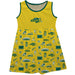 North Dakota Bison Sleeveless Tank Dress Girls Gold Repeat Print Hand Sketched Vive La Fete Impressions