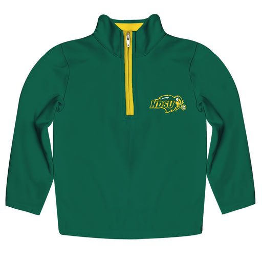 North Dakota Bison Hand Sketched Vive La Fete Impressions Artwork  Green Quarter Zip Pullover V1