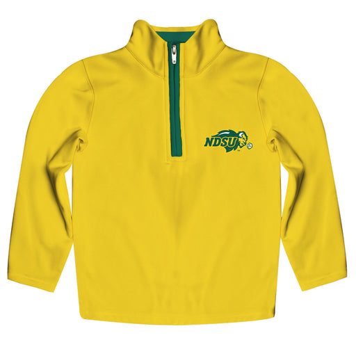 North Dakota Bison Hand Sketched Vive La Fete Impressions Artwork  Gold Quarter Zip Pullover V1