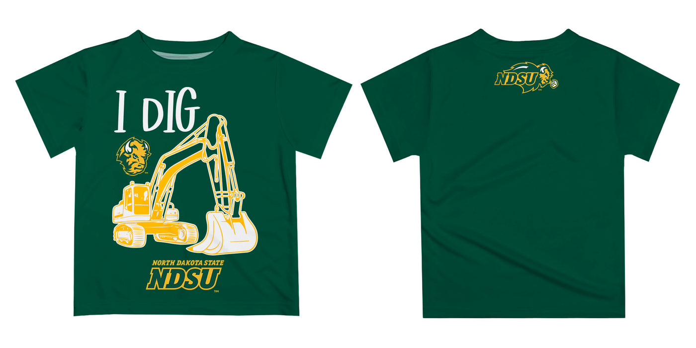 North Dakota Bison Vive La Fete Excavator Boys Game Day Green Short Sleeve Tee - Vive La Fête - Online Apparel Store