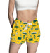 North Dakota Bison Repeat Print Hand Sketched Vive La Fete Impressions Artwork Womens Gold Lounge Shorts