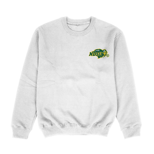 North Dakota Bison Hand Sketched Vive La Fete Impressions Artwork Womens  White Crewneck Sweatshirt