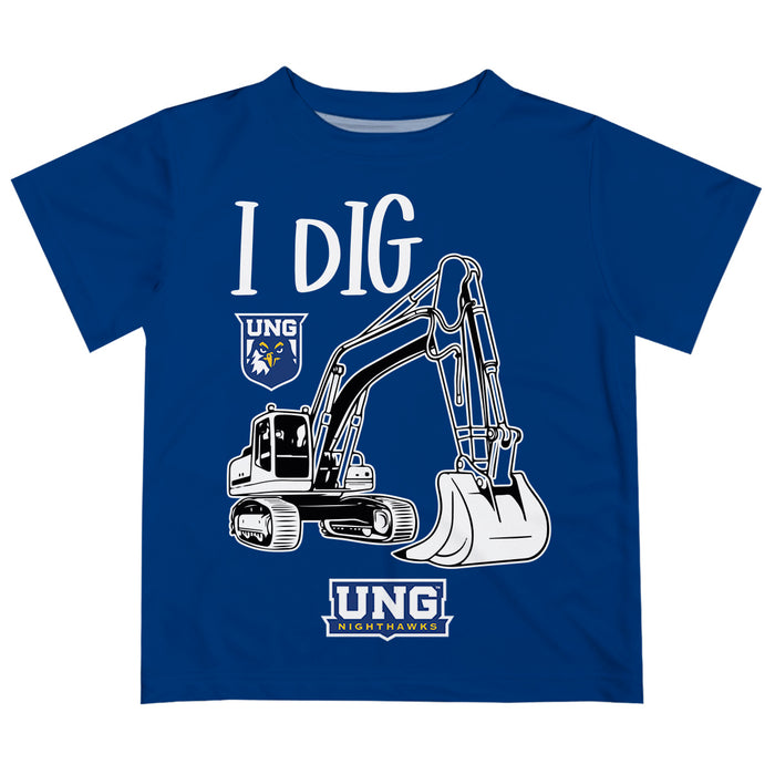 North Georgia Nighthawks Vive La Fete Excavator Boys Game Day Blue Short Sleeve Tee