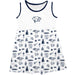 New Hampshire Wildcats UNH Sleeveless Tank Dress Girls White Repeat Print Hand Sketched Vive La Fete Impressions