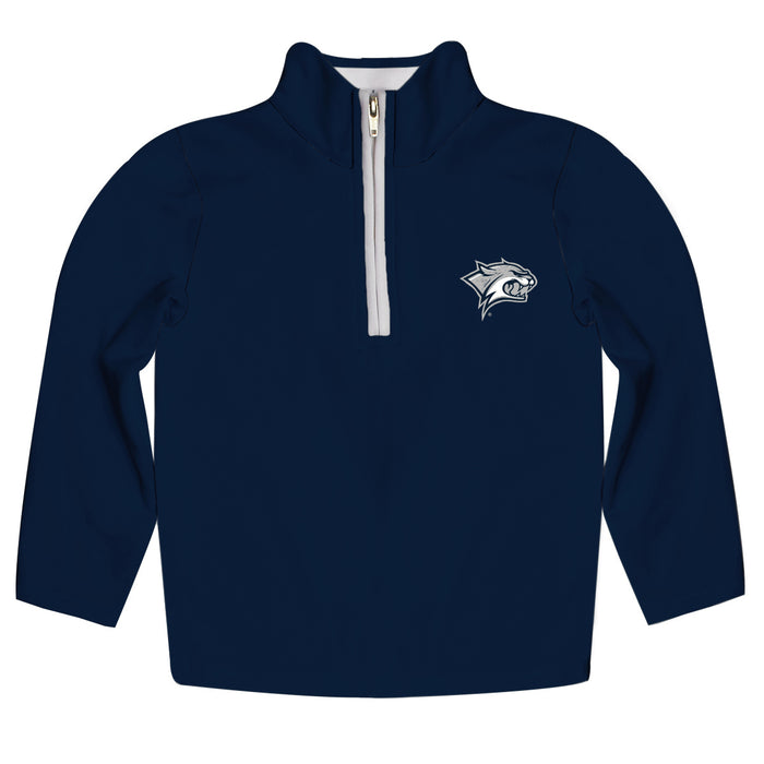 University of New Hampshire Wildcats UNH Hand Sketched Vive La Fete Impressions Artwork  Blue Quarter Zip Pullover V1