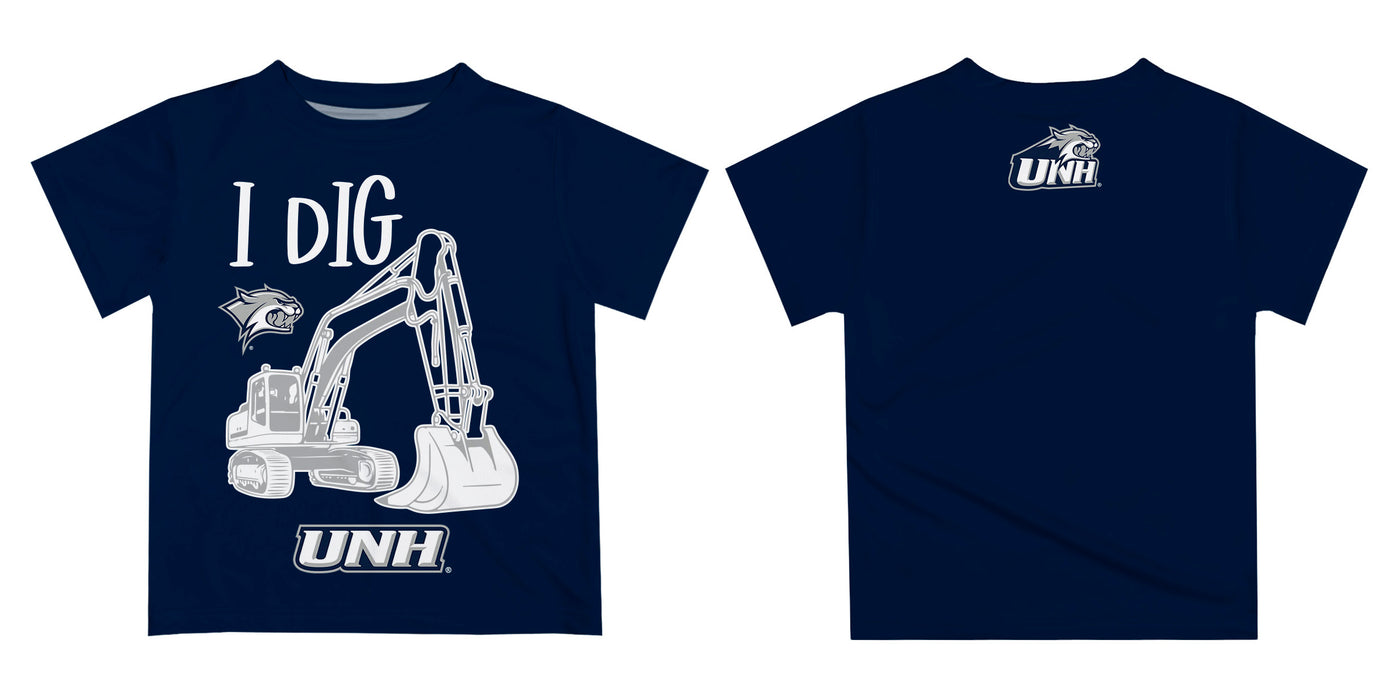 University of New Hampshire Wildcats UNH Vive La Fete Excavator Boys Game Day Blue Short Sleeve Tee - Vive La Fête - Online Apparel Store