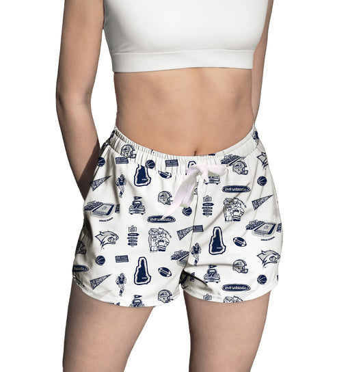 University of New Hampshire Wildcats UNH Repeat Print Hand Sketched Vive La Fete Impressions Artwork Womens White Lounge