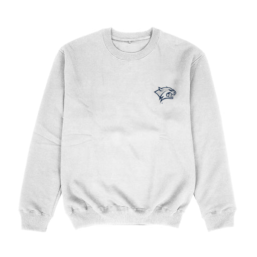 University of New Hampshire Wildcats UNH Hand Sketched Vive La Fete Impressions Artwork Womens  White Crewneck Sweatshir