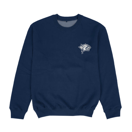 University of New Hampshire Wildcats UNH Hand Sketched Vive La Fete Impressions Artwork Womens  Blue Crewneck Sweatshirt