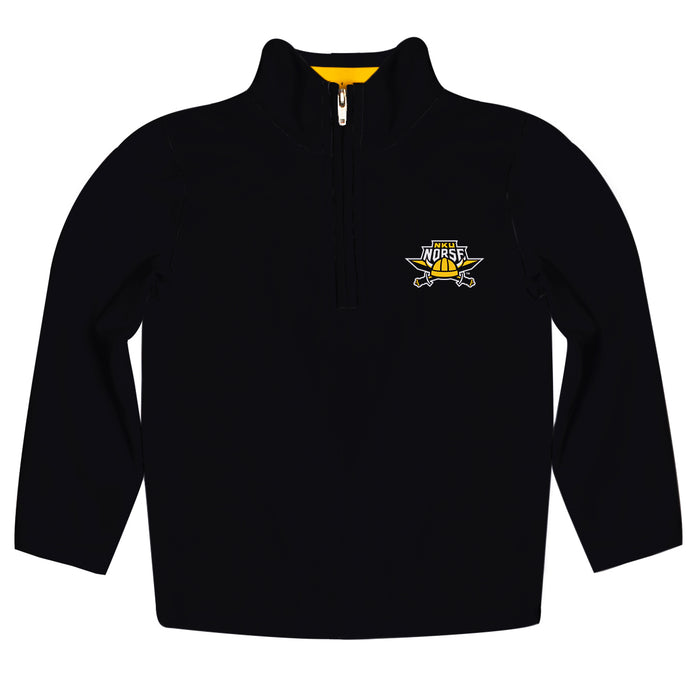 Northern Kentucky Norse Vive La Fete Logo and Mascot Name Womens Black Quarter Zip Pullover