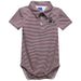 New Mexico State University Aggies, NMSU Aggies Embroidered Maroon Stripe Knit Boys Polo Bodysuit