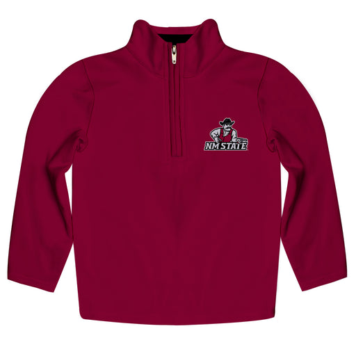 New Mexico State University Aggies, NMSU Aggies Vive La Fete Game Day Solid Crimson Quarter Zip Pullover Sleeves