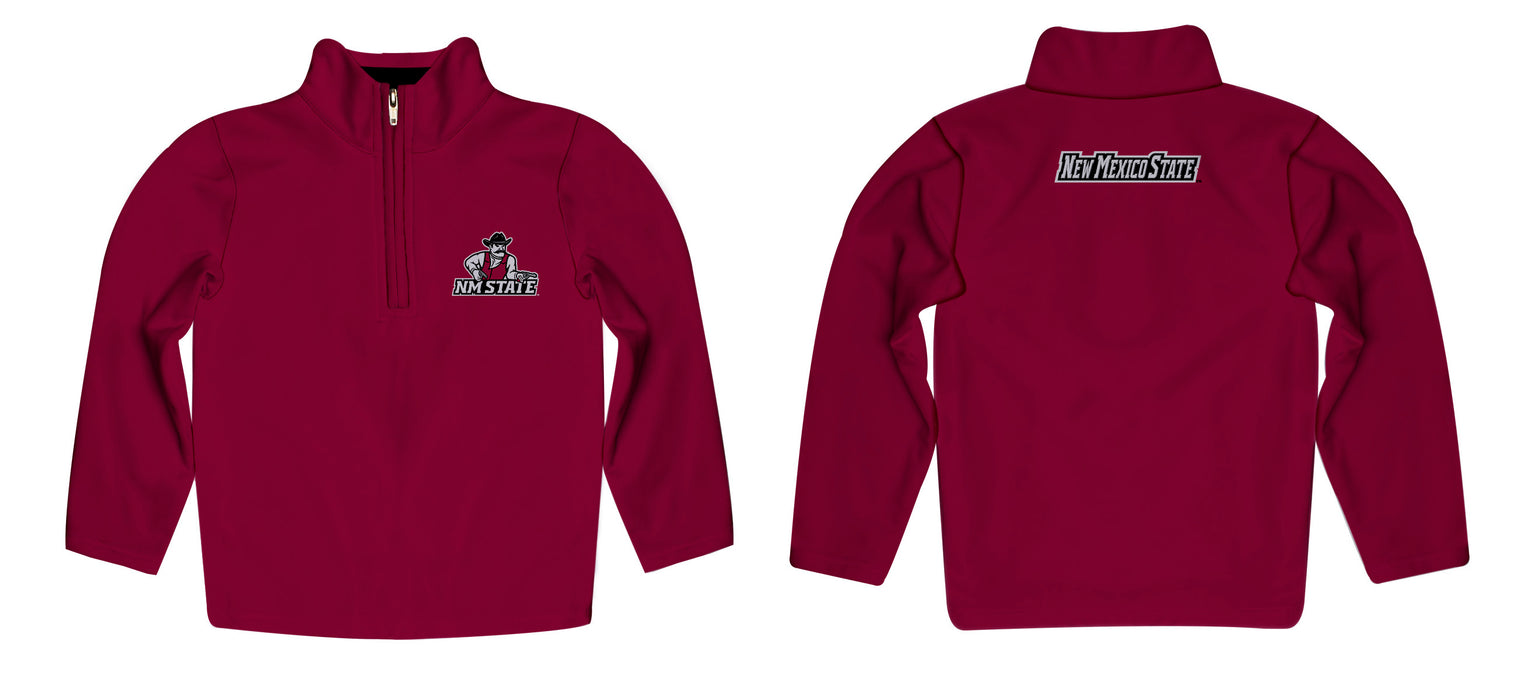 New Mexico State Aggies Vive La Fete Logo and Mascot Name Womens Maroon Quarter Zip Pullover - Vive La Fête - Online Apparel Store