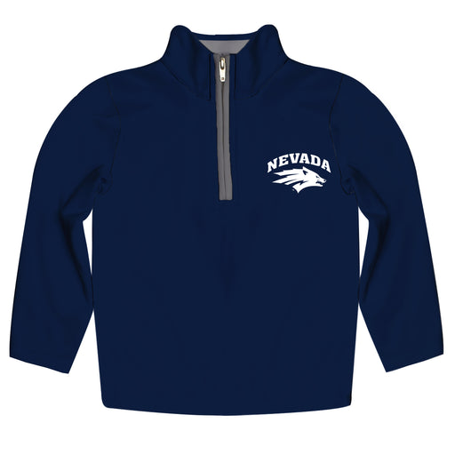 University of Nevada Reno Wolfpack Hand Sketched Vive La Fete Impressions Artwork  Navy Quarter Zip Pullover V1