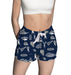 University of Nevada Reno Wolfpack Repeat Print Hand Sketched Vive La Fete Impressions Artwork Womens Navy Lounge Shorts