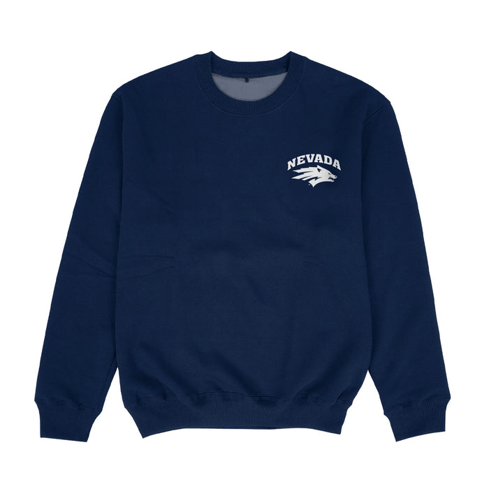 University of Nevada Reno Wolfpack Hand Sketched Vive La Fete Impressions Artwork Womens  Navy Crewneck Sweatshirt