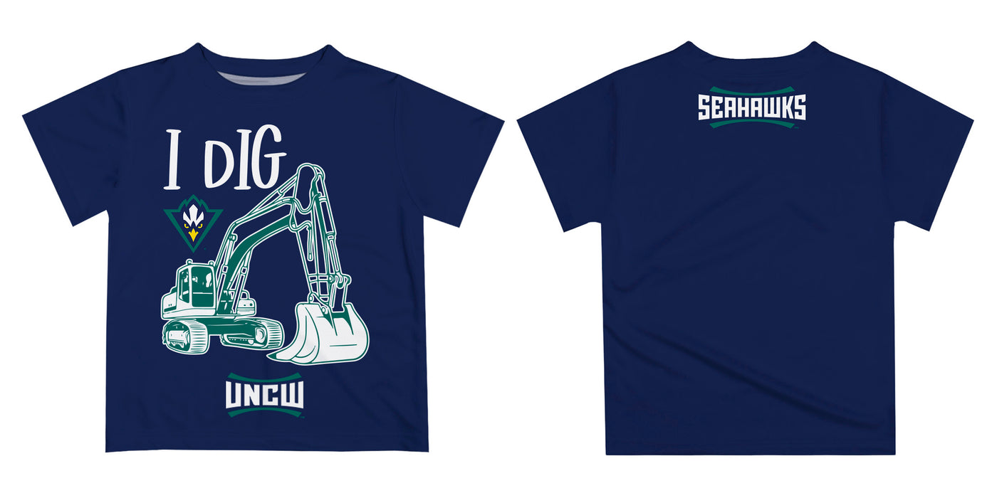 University of North Carolina Seahawks UNCW Vive La Fete Excavator Boys Game Day Navy Short Sleeve Tee - Vive La Fête - Online Apparel Store