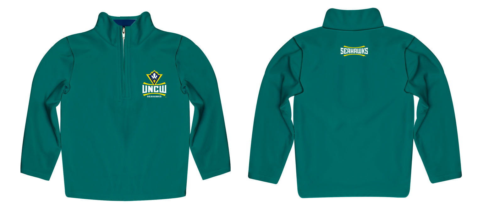 UNC Wilmington Seahawks Vive La Fete Logo and Mascot Name Womens Teal Quarter Zip Pullover - Vive La Fête - Online Apparel Store