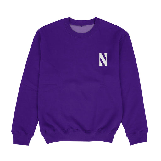 Northwestern Wildcats Hand Sketched Vive La Fete Impressions Artwork Womens Purple Crewneck Sweatshirt