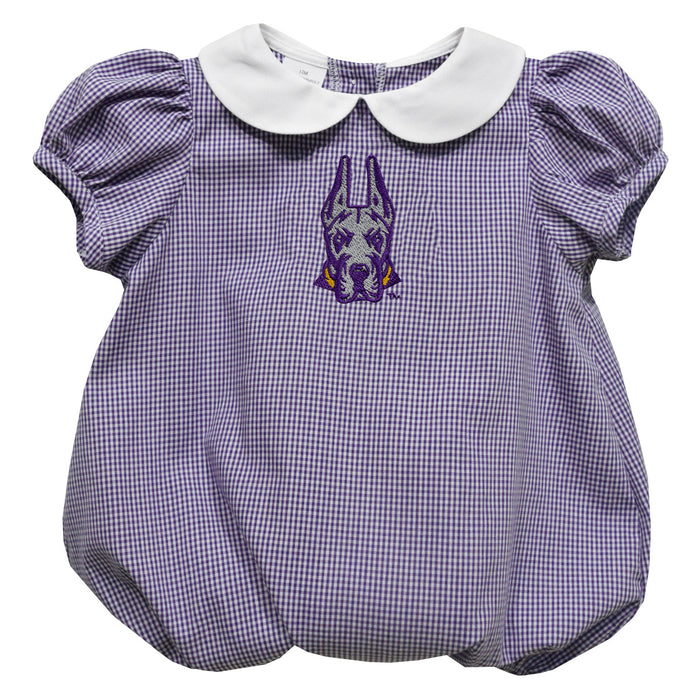 University at Albany Great Danes UALBANY Embroidered Purple Girls Baby Bubble Short Sleeve