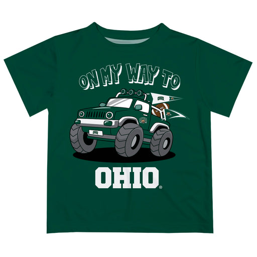 Ohio University Bobcats  Vive La Fete Monster Truck Boys Game Day Green Short Sleeve Tee