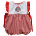 Ohio State Embroidered Cardinal Red Gingham Girls Bubble