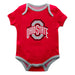 Ohio State Buckeyes Vive La Fete Infant Game Day Red Short Sleeve Onesie Logo Bodysuit