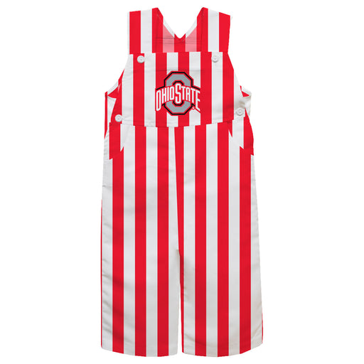 Ohio State Buckeyes Vive La Fete Red And White Stripes Logo Boys Overall Team Bibs