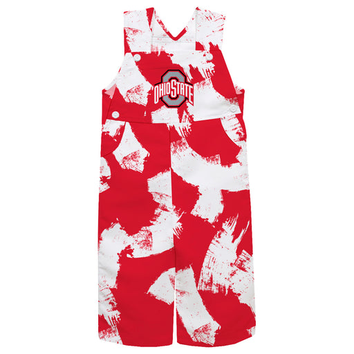 Ohio State Buckeyes Vive La Fete Red And White Paint Brush Desing Logo Boys Overall Team Bibs