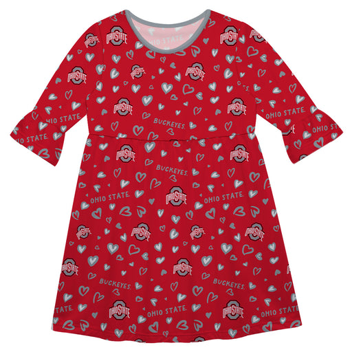 Ohio State Buckeyes Vive La Fete Girls Game Day  Red Sublimated All-Over Logo