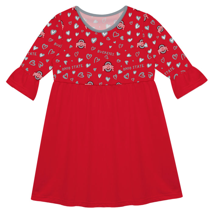 Ohio State Buckeyes Vive La Fete Girls Game Day  Red  Mini All-Over On Chest