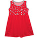 Ohio State Buckeyes Vive La Fete Girls Game Day Sleeveless Tank Dress Solid Red And Gray Mini All-Over On Chest