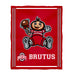 Ohio State Buckeyes Vive La Fete Kids Game Day Red Plush Soft Minky Blanket 36 x 48 Mascot