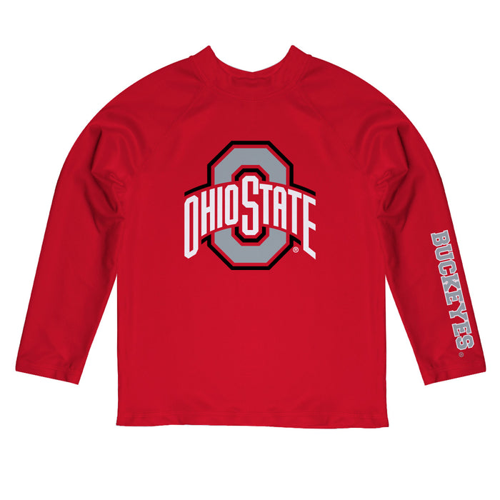 Ohio State Buckeyes Vive La Fete Red Long Sleeve Raglan Rashguard