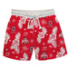 Ohio State Buckeyes Vive La Fete Red And Gray Hawaiian Desing Swimtrunks