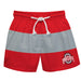 Ohio State Buckeyes Vive La Fete Red And Gray Stripes Swimtrunks V1