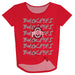 Ohio State Buckeyes Vive La Fete Girls Game Day Red Knot Top